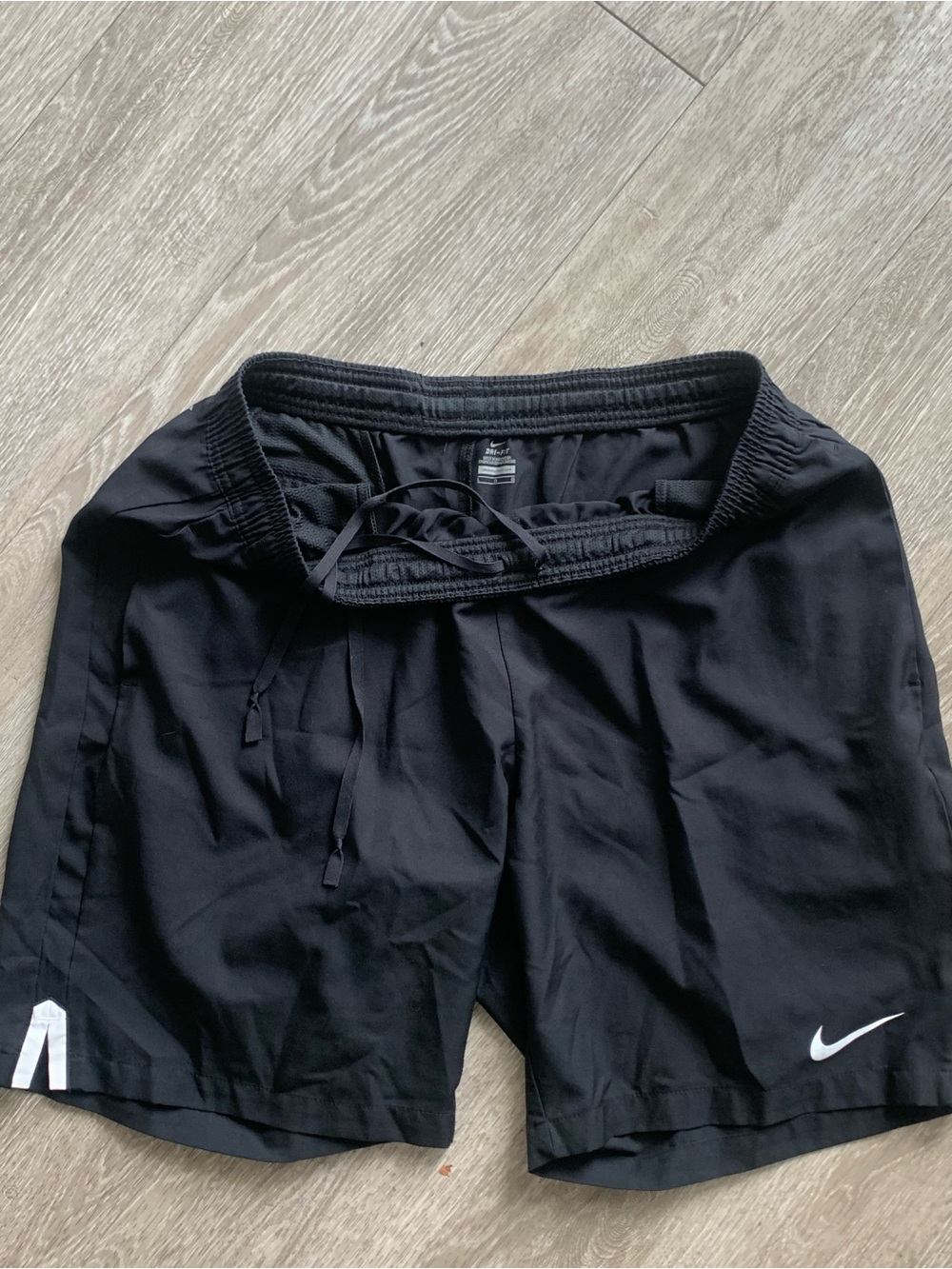 Nike Black Running Shorts with White Swoosh